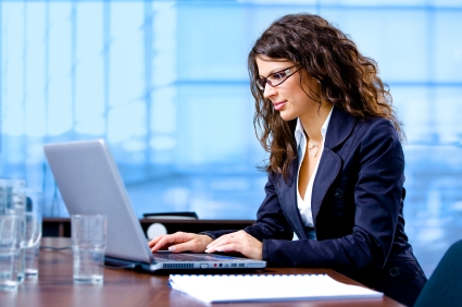 Businesswoman with laptop